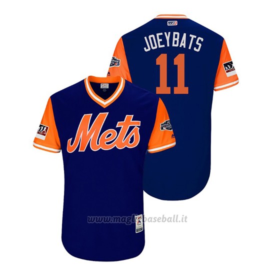 Maglia Baseball Uomo New York Mets Jose Bautista 2018 Llws Players Weekend Joeybats Royal